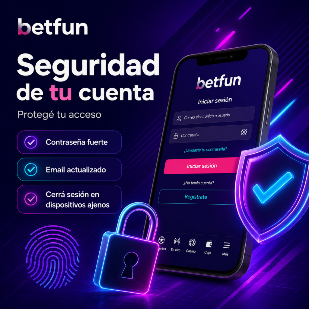 Seguridad de cuenta Betfun con contraseña fuerte, email actualizado, cierre de sesión y protección de acceso