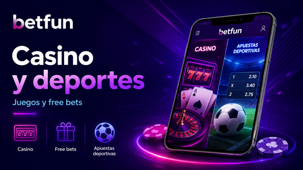 Bonos Betfun para casino y deportes con tragamonedas, ruleta, cartas, fútbol, apuestas deportivas y free bets