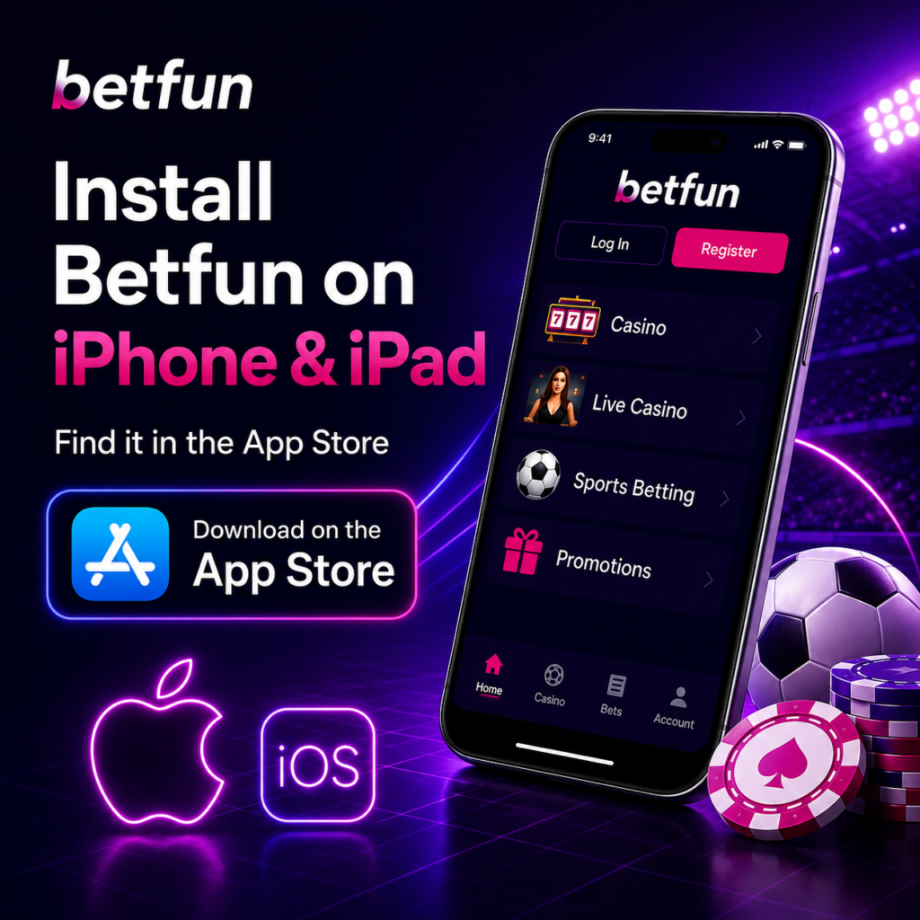 Betfun app installation through the App Store on iPhone and iPad