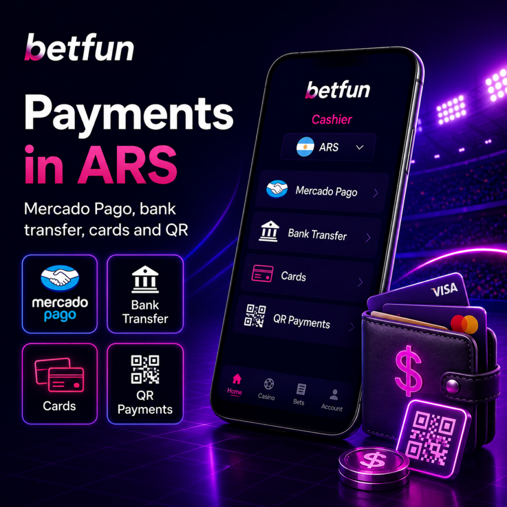 Mercado Pago, bank transfer, cards, and QR payments in the Betfun app
