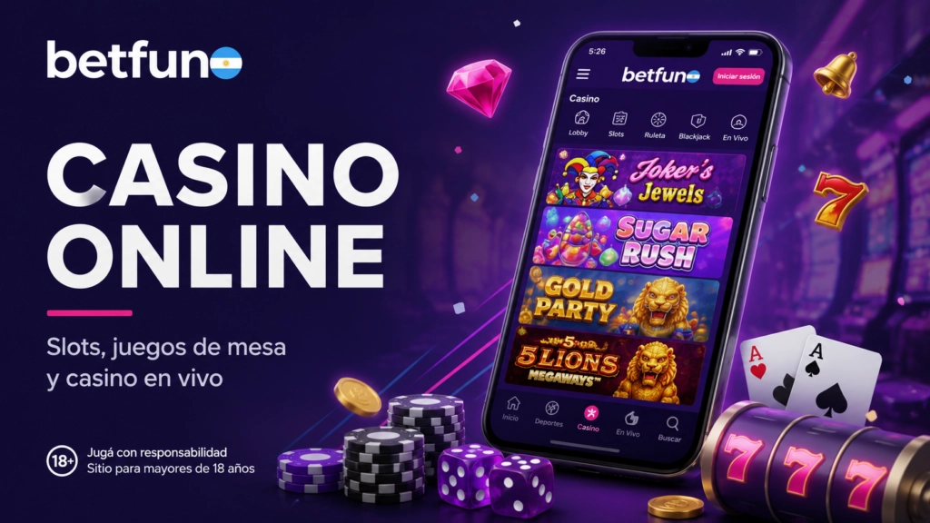 Casino online de Betfun con slots, juegos de mesa, blackjack, ruleta y casino en vivo